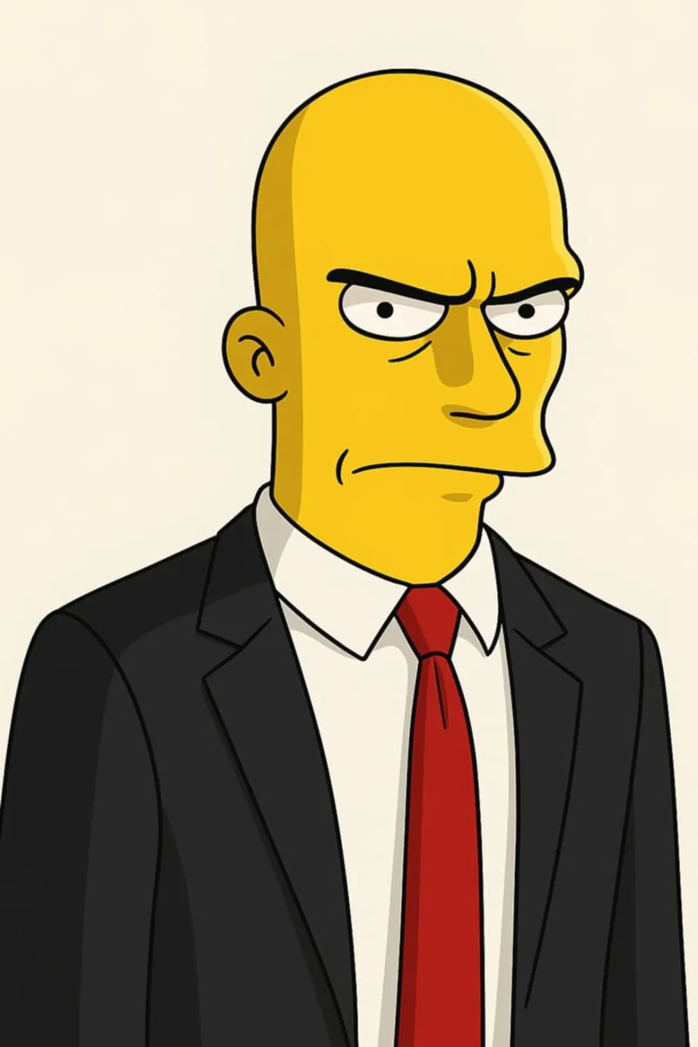 تصویر ایجنت ۴۷ از سری هیتمن به شکل سیمپسون با کمک ChatGPT