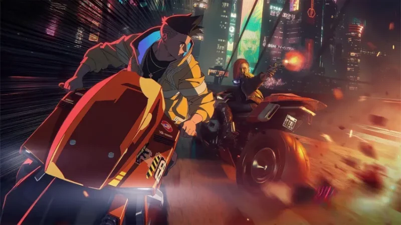 موتورسواری در انیمه Cyberpunk: Edgerunners