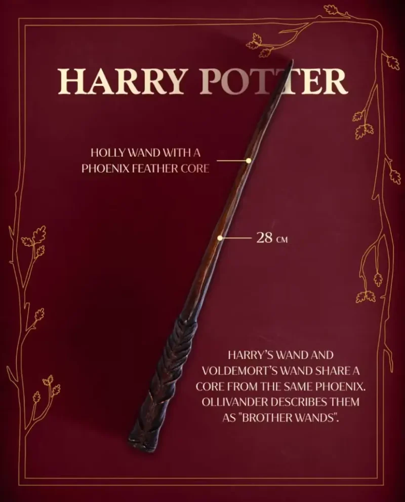 چوبدستی هری پاتر (Harry Potter) ساخته شده از چوب هالی با هسته پرِ ققنوس
