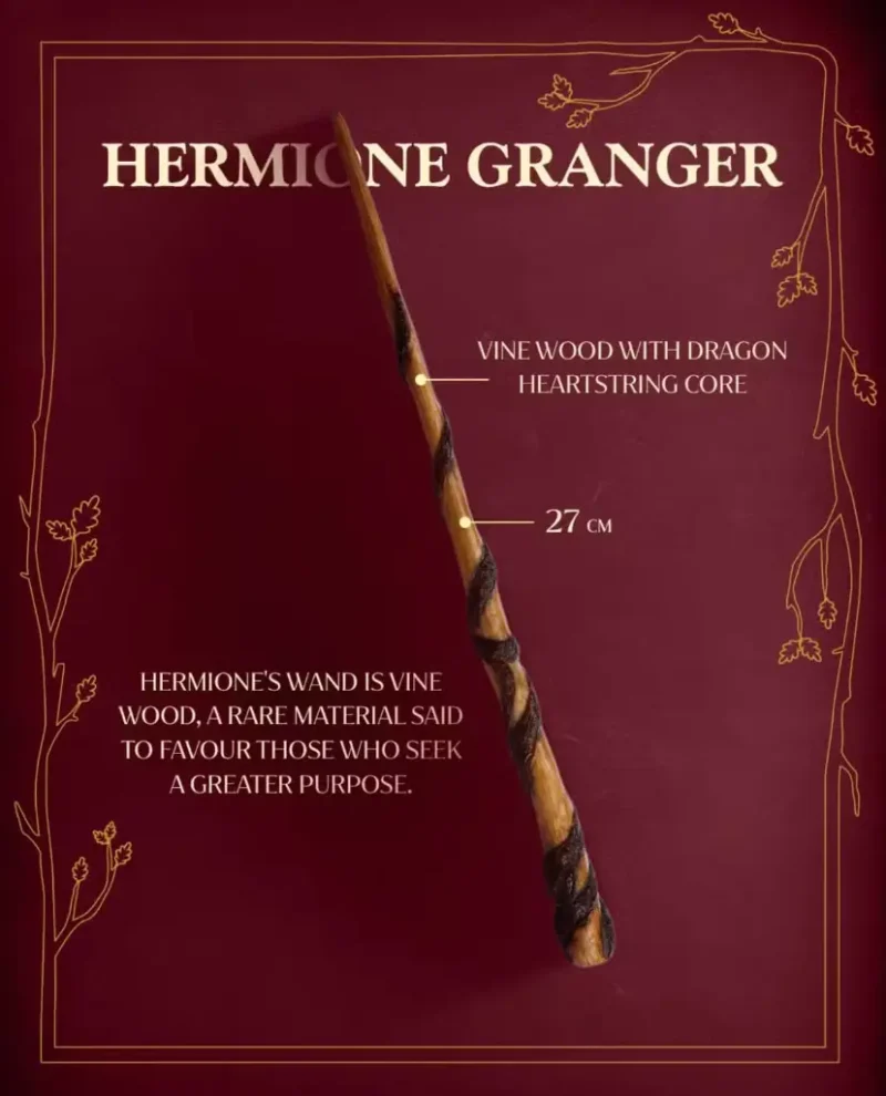 چوبدستی هرمیون گرنجر (Hermione Granger) ساخته شده از چوب مو (Vine Wood) با هسته رشته قلب اژدها