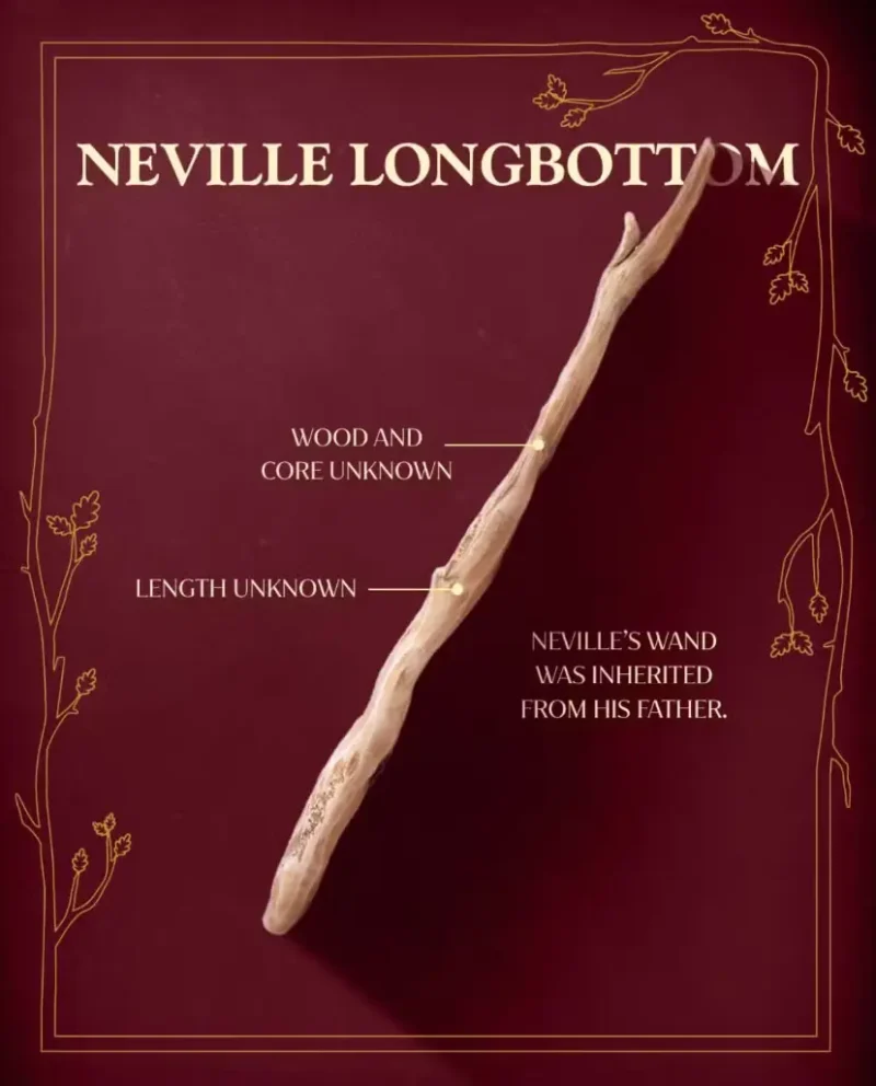چوبدستی جادویی نویل لانگباتوم (Neville Longbottom) با بافت چوبی و ناهموار