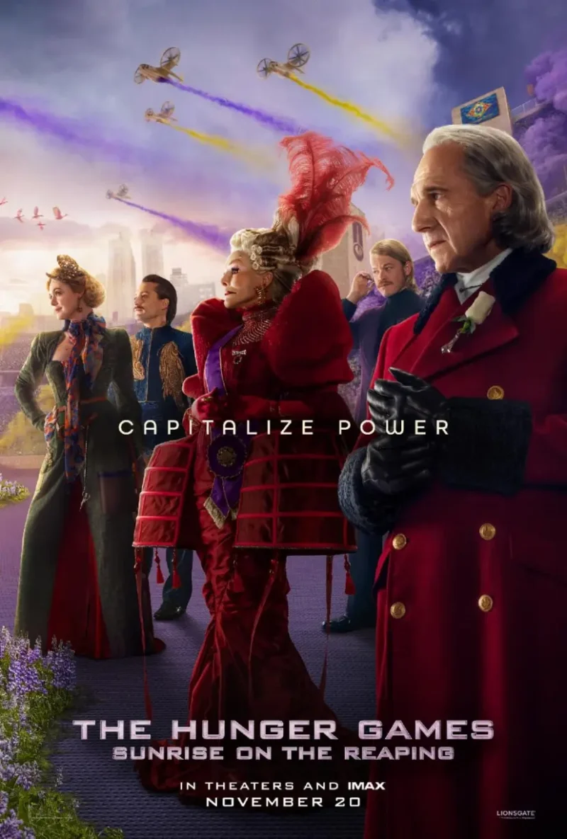 بازیگران فیلم بازیهای گرسنگی (The Hunger Games) در محیطی با لباسهای فاخر